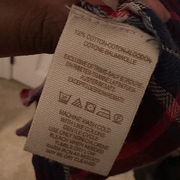 Free People Red, White, and Purple Plaid Button Down Shirt - Picture 7 of 10